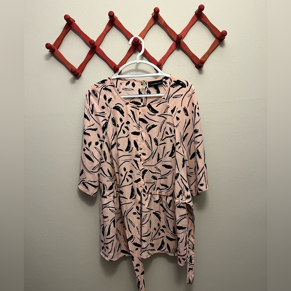 Lane Bryant Pink Abstract Faux Wrap Career… - Picture 5 of 8